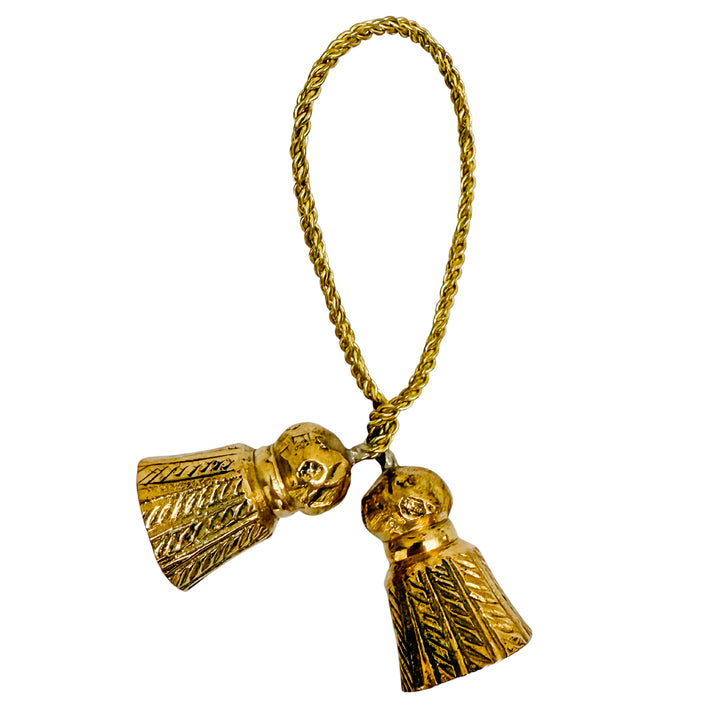 Vintage Brass Rope & Tassels Napkin Rings Set of 6