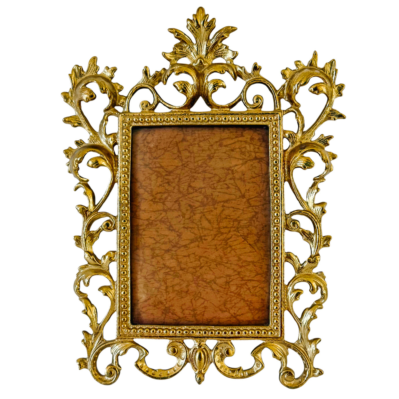 Mid 20th Century Cast Brass Rococo Style Ornate Wall Hanging Photo