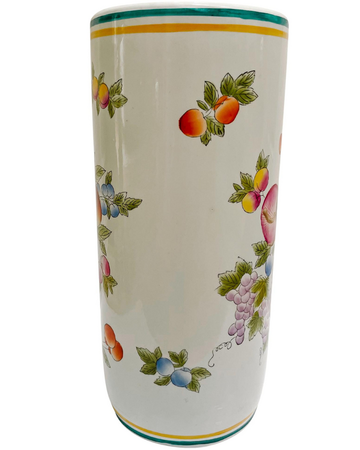 Vintage Ceramic Mixed Fruit Umbrella Stand