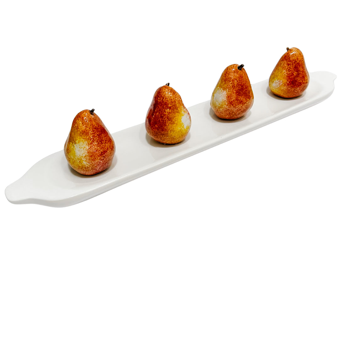 Vintage Trompe l'Oeil Ceramic Tray With Pears