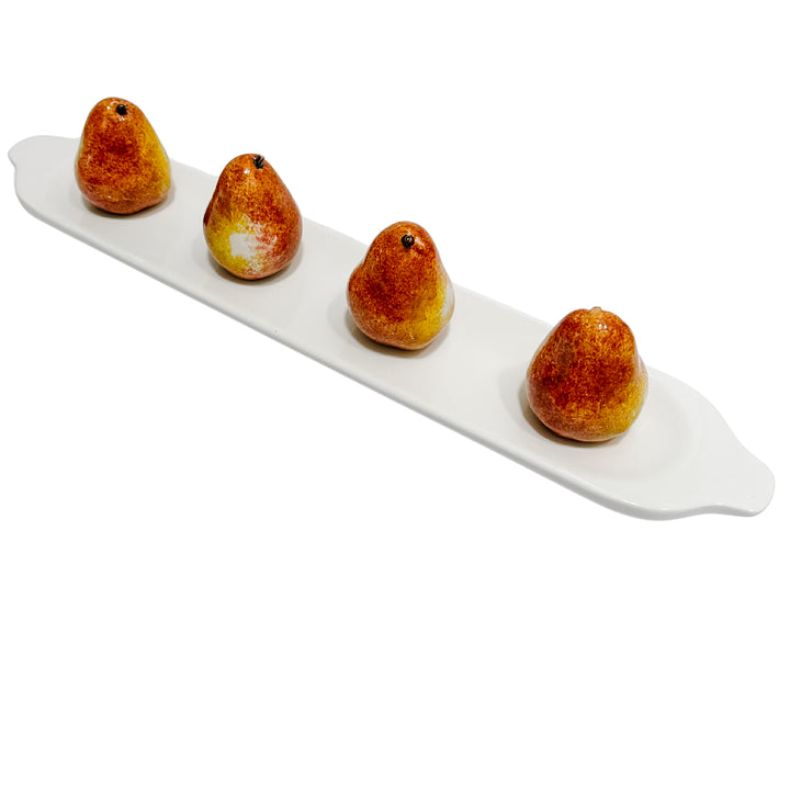 Vintage Trompe l'Oeil Ceramic Tray With Pears