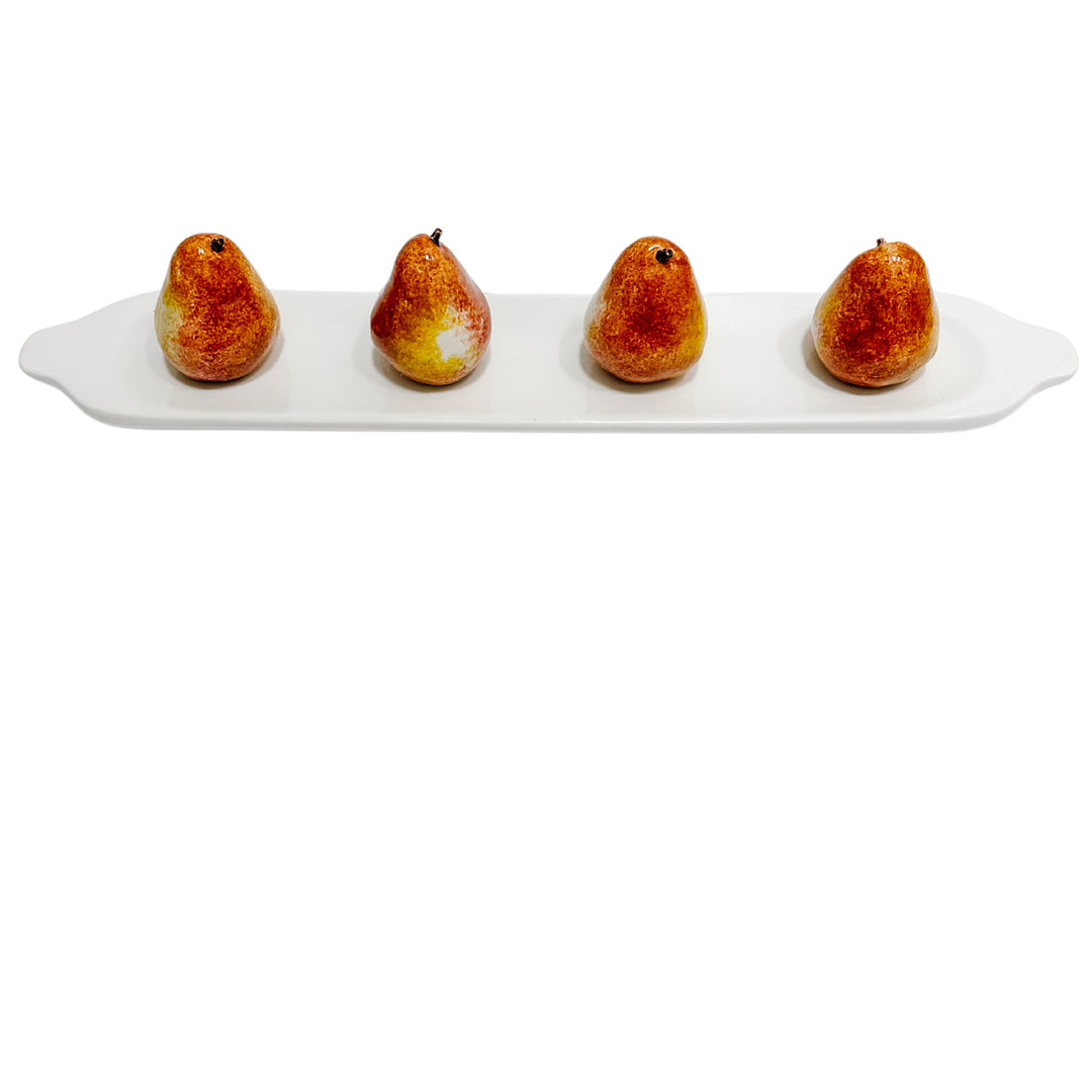 Vintage Trompe l'Oeil Ceramic Tray With Pears