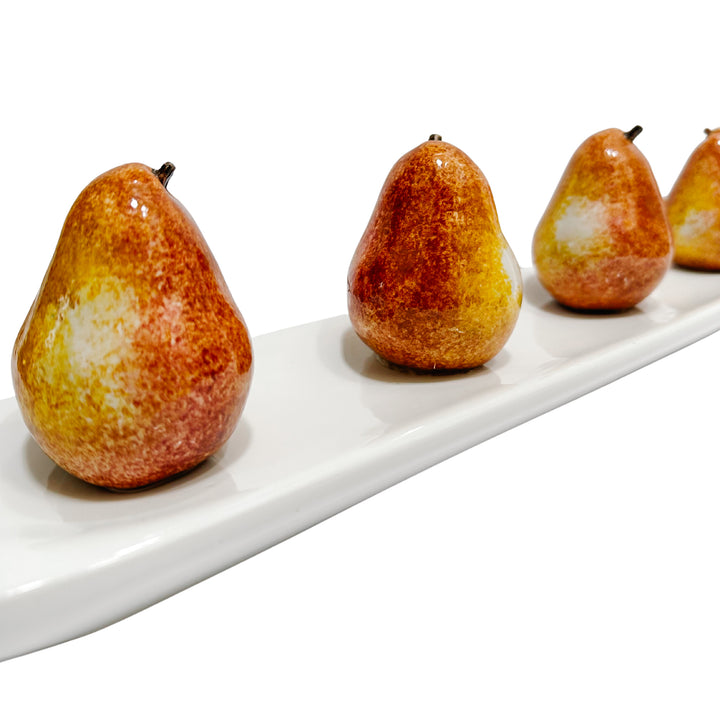 Vintage Trompe l'Oeil Ceramic Tray With Pears