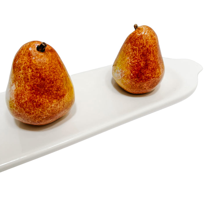 Vintage Trompe l'Oeil Ceramic Tray With Pears