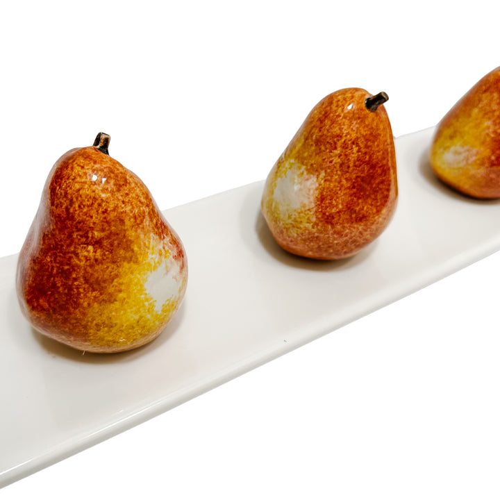Vintage Trompe l'Oeil Ceramic Tray With Pears