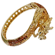 Vintage Chinese Dragon Rhinestone Bangle Bracelet