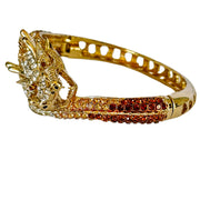 Vintage Chinese Dragon Rhinestone Bangle Bracelet