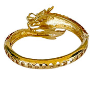 Vintage Chinese Dragon Rhinestone Bangle Bracelet