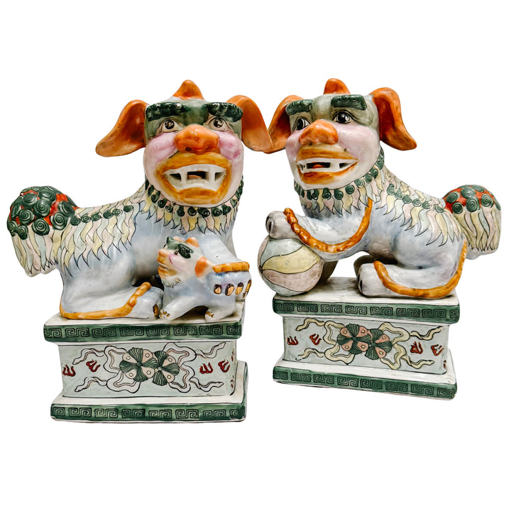Mid-century Chinese foo dogs figurines