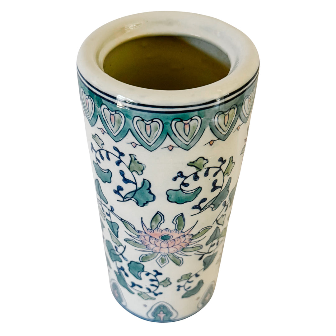 Vintage Chinese Petite Pastel Famille Verte Lotus & Vine Vase