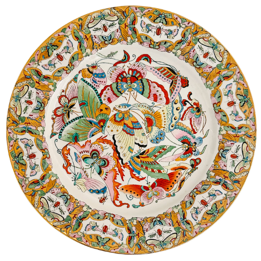 Vintage Chinese Thousand Butterflies Plate