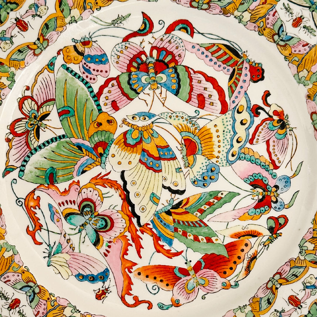 Vintage Chinese Thousand Butterflies Plate