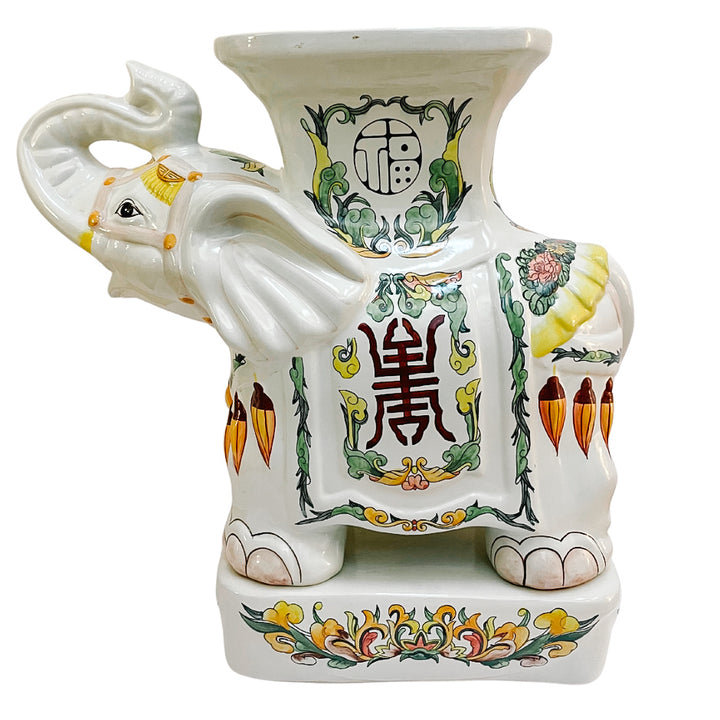 Pair of Vintage Chinoiserie Elephant Plant Stands Garden Stools