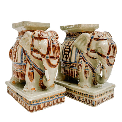 Vintage Chinoiserie Elephants Bookends