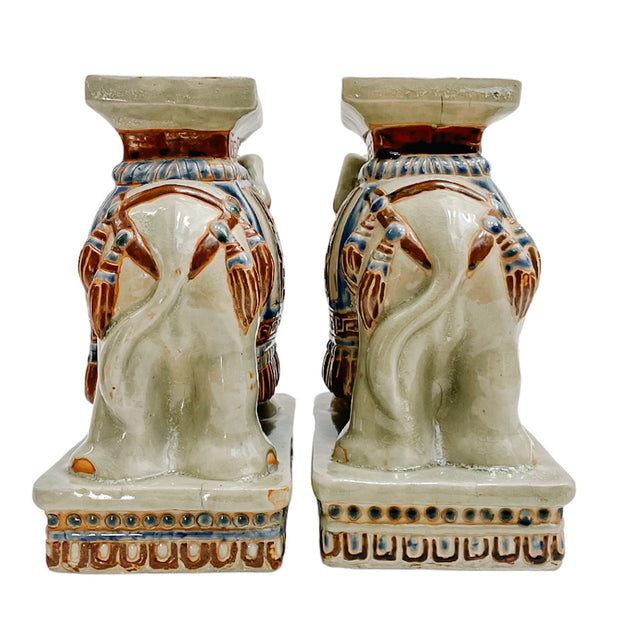 Vintage Chinoiserie Elephants Bookends