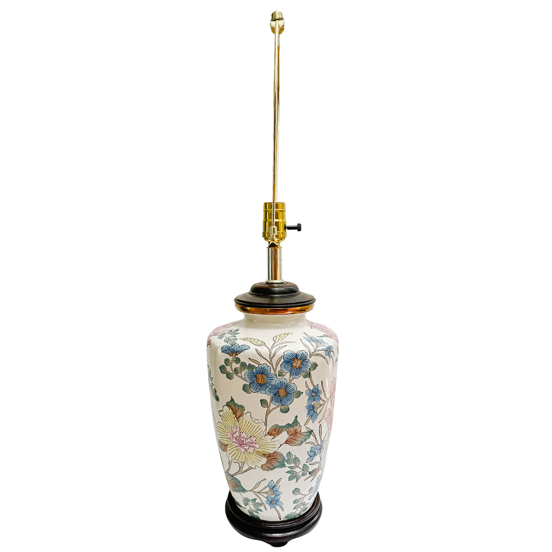 Vintage Ming-Style Floral Ceramic Table Lamp