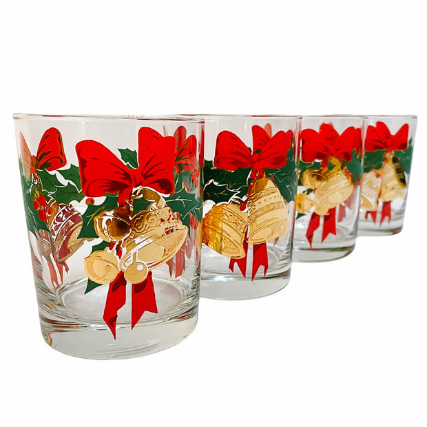 Set of 6 Gold and Red Pheasant Vintage Drinking GLASSES Mid