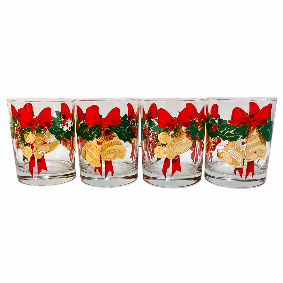 Vintage Christmas Old Fashioned Drinking Glasses