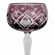Vintage Colored Bohemian Crystal Wine Hock Stem Glasses