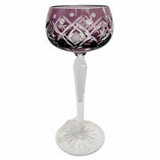 Vintage Colored Bohemian Crystal Wine Hock Stem Glasses