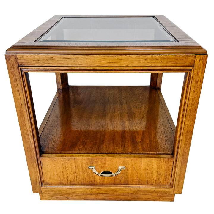 Vintage Drexel Accolade Campaign Style Nightstands / End Tables