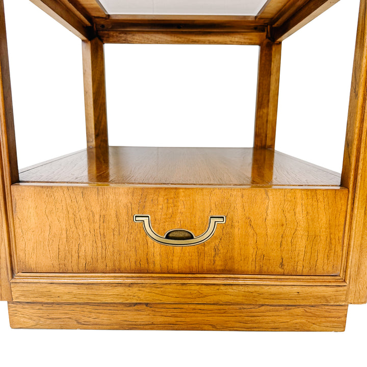Vintage Drexel Accolade Campaign Style Nightstands / End Tables