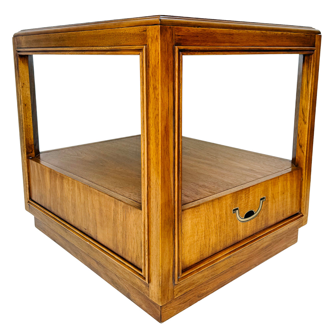 Vintage Drexel Accolade Campaign Style Nightstands / End Tables