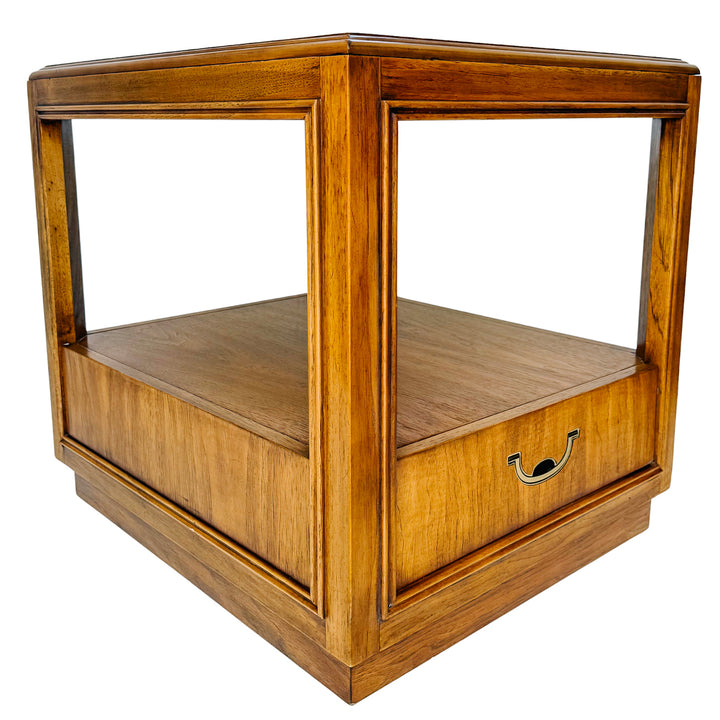 Vintage Drexel Accolade Campaign Style Nightstands / End Tables