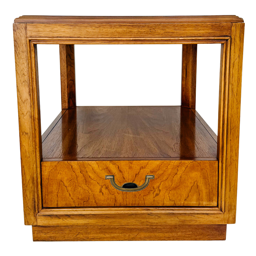 Vintage Drexel Accolade Campaign Style Nightstands / End Tables
