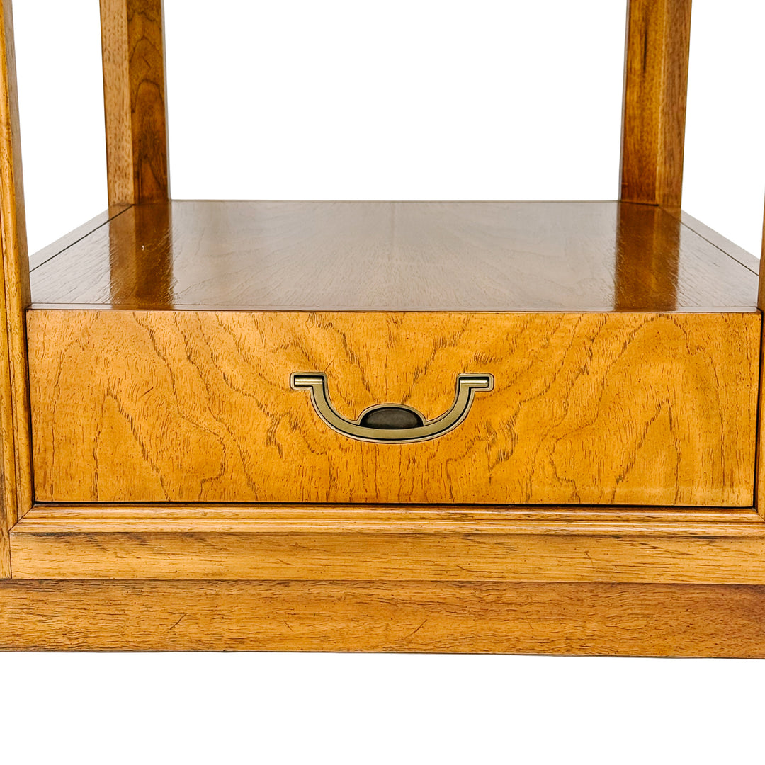 Vintage Drexel Accolade Campaign Style Nightstands / End Tables