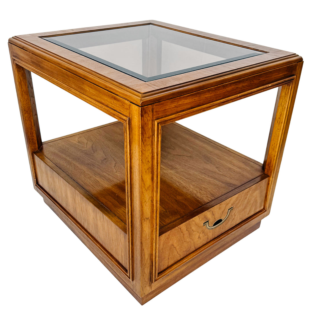Vintage Drexel Accolade Campaign Style Nightstands / End Tables