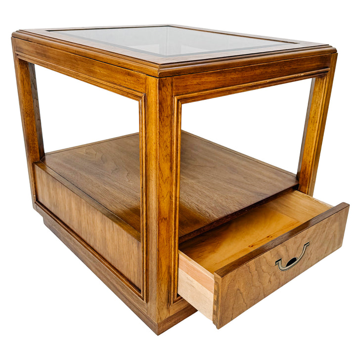 Vintage Drexel Accolade Campaign Style Nightstands / End Tables