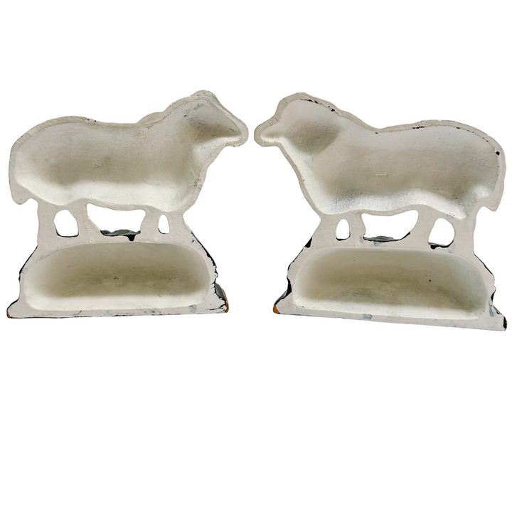 Vintage English Cast Iron Ram Bookends or Door Stops