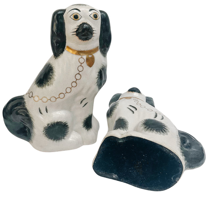 Vintage English Staffordshire King Charles Spaniel Mantle Dogs