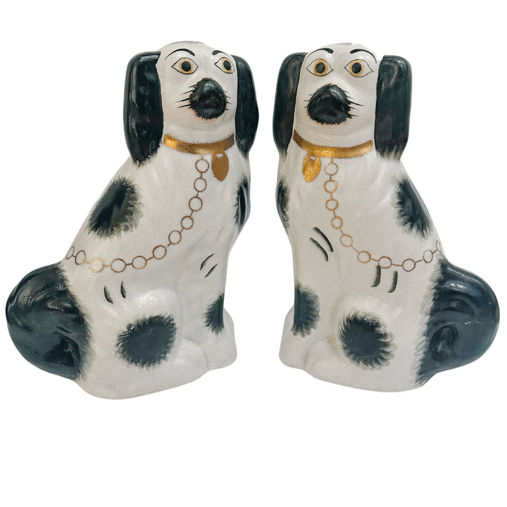 Vintage English Staffordshire King Charles Spaniel Mantle Dogs
