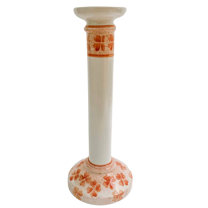 Vintage Etan Allen Hand-Painted Italian Faience Candlesticks