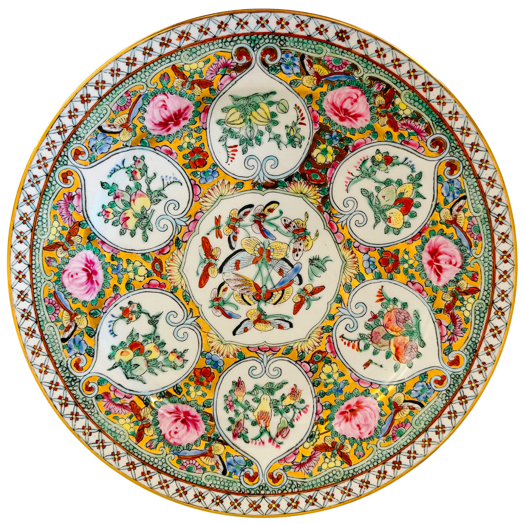 Vintage Famille Rose Canton Porcelain Plate