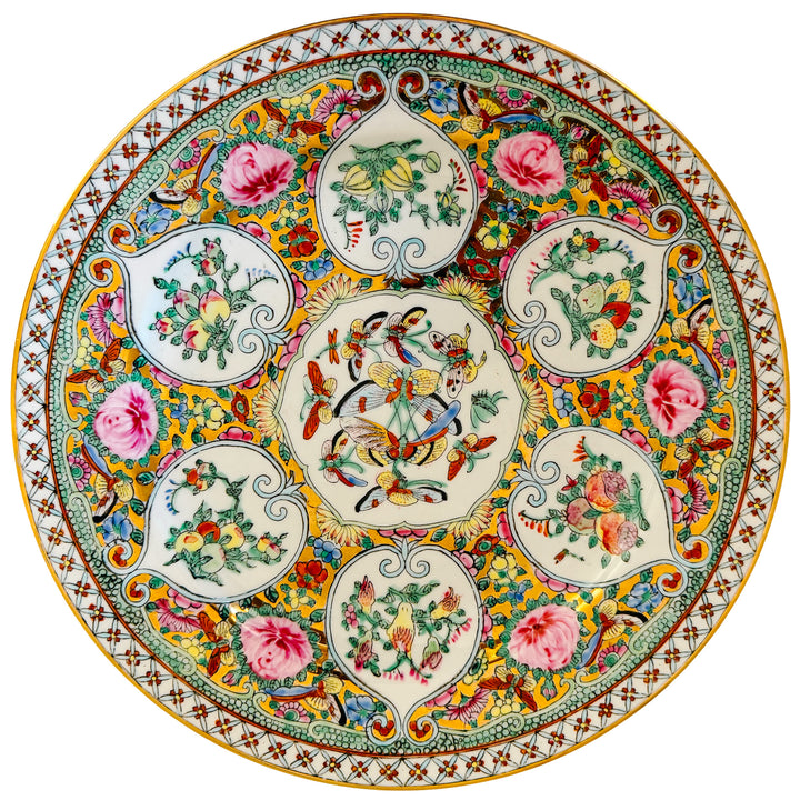 Vintage Famille Rose Canton Porcelain Plate
