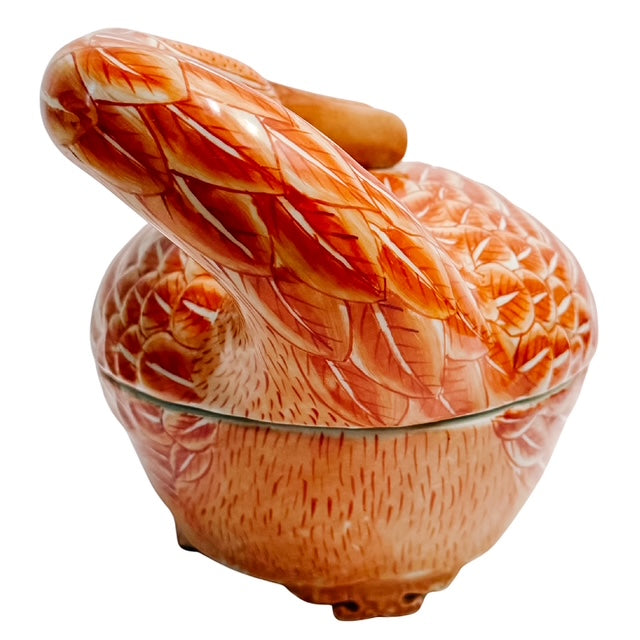 Vintage Famille Rose Goose Form Tureen