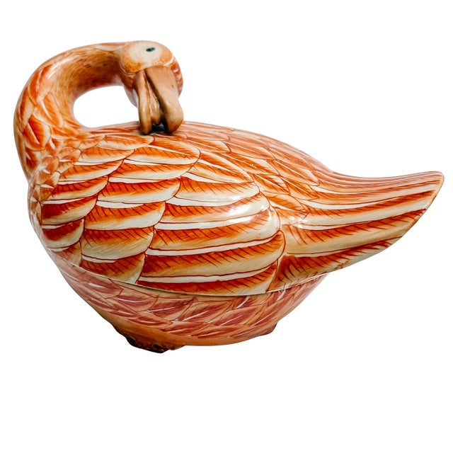 Vintage Famille Rose Goose Form Tureen