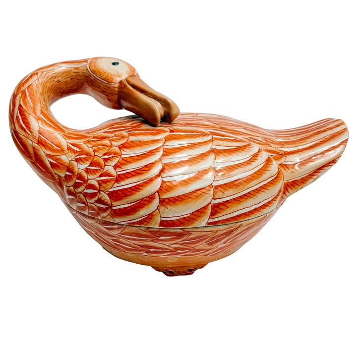 Vintage Famille Rose Goose Form Tureen