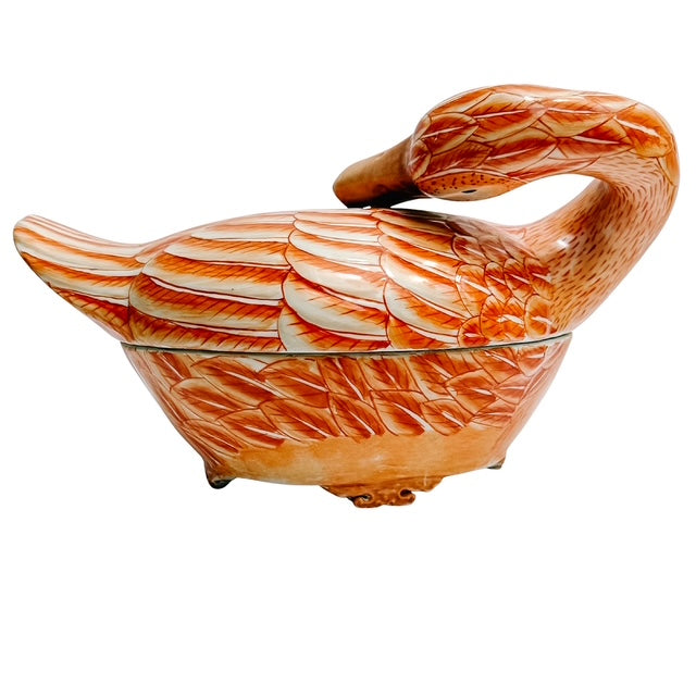 Vintage Famille Rose Goose Form Tureen