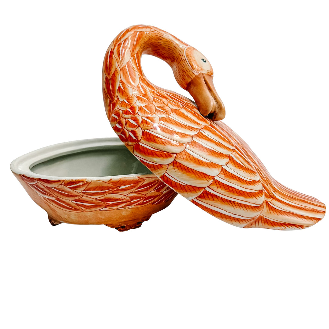 Vintage Famille Rose Goose Form Tureen