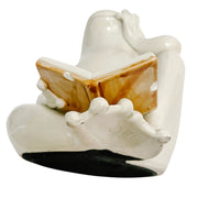 Vintage Fitz and Floyd Cream Glazed Ceramic Frog Bookends