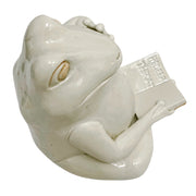 Vintage Fitz and Floyd Cream Glazed Ceramic Frog Bookends