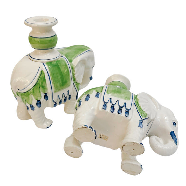 Vintage Regency Fitz and Floyd Elephant Candle Holders