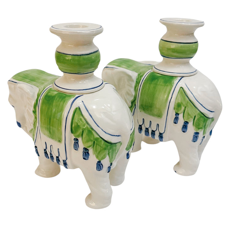 Vintage Regency Fitz and Floyd Elephant Candle Holders