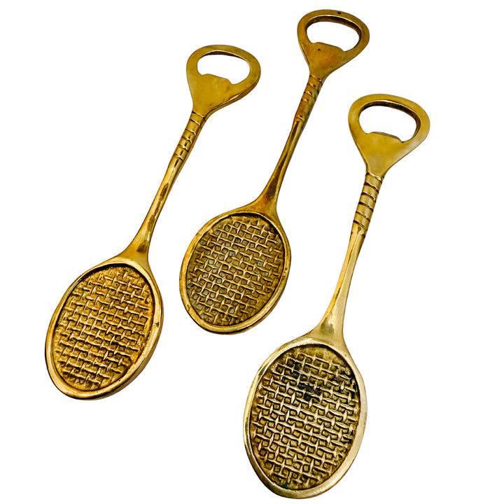 Vintage French Brass Tennis Racket Bottle Opener