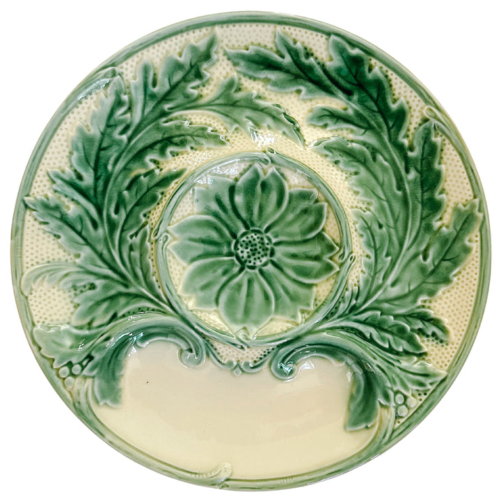 Antique French Faience Gien Artichoke Decorative Plate 