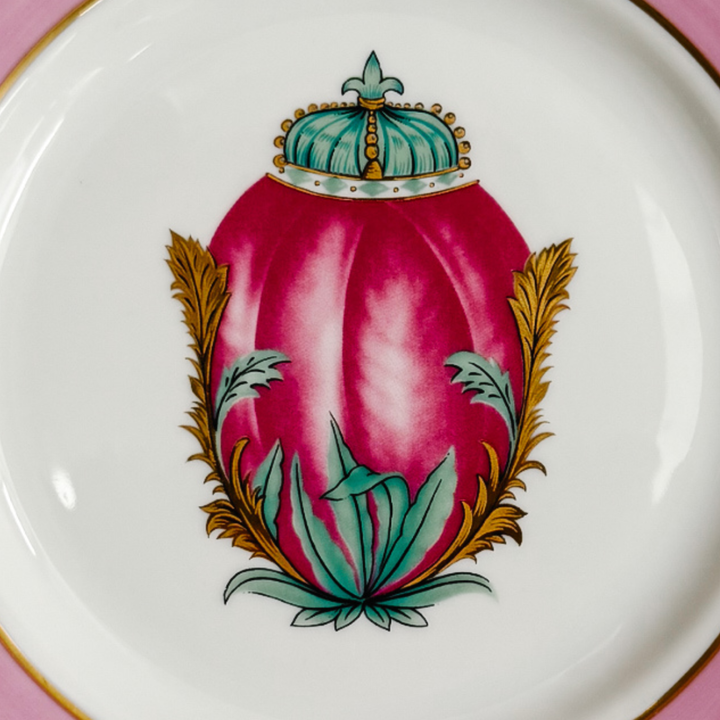 Vintage French Limoges Porcelain Neoclassical Fabergé Egg Plates